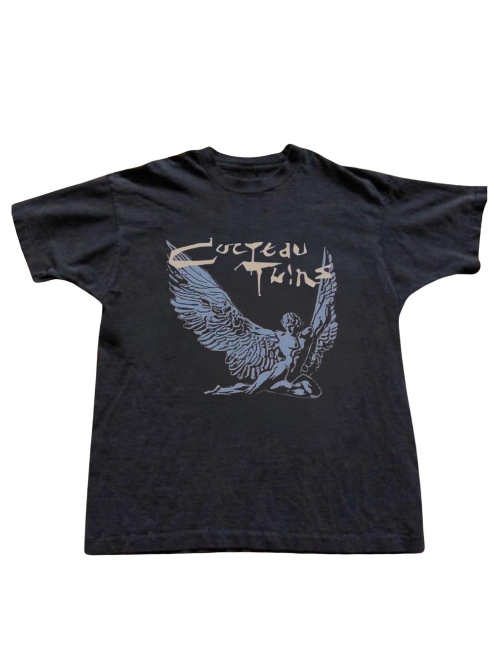 Gildan Black Graphic Tee with Angel Motif